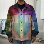 Seven Chakras Energy Print Men's Shirt Jacket