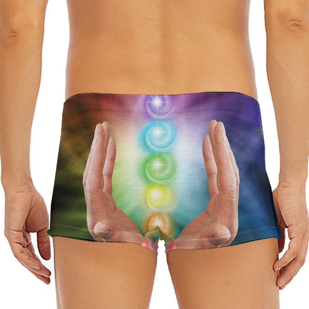 Seven Chakras Energy Print Men's Short Boxer Briefs