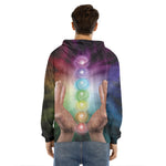 Seven Chakras Energy Print Men's Velvet Pullover Hoodie