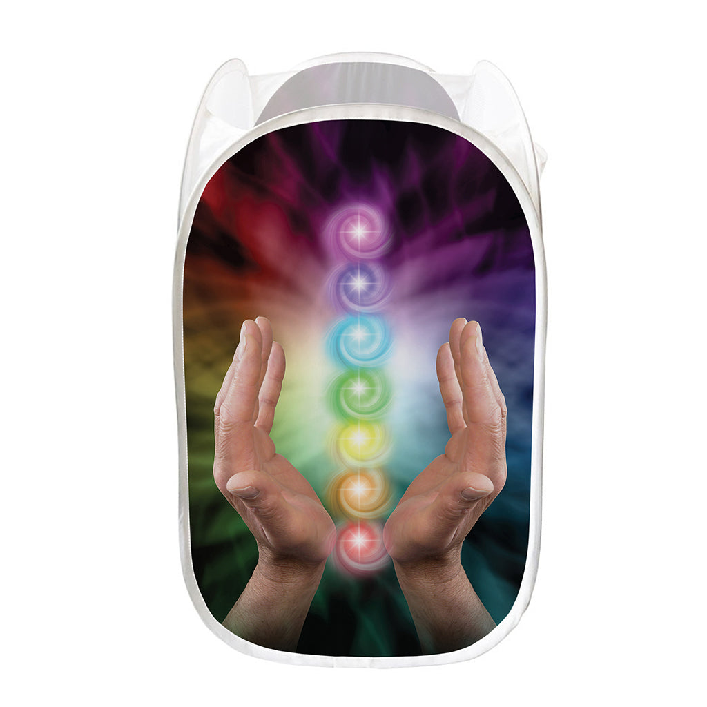 Seven Chakras Energy Print Mesh Laundry Hamper
