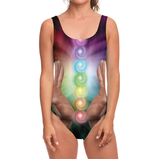 Seven Chakras Energy Print One Piece Swimsuit