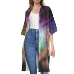 Seven Chakras Energy Print Open Front Beach Cover Up