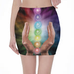 Seven Chakras Energy Print Pencil Mini Skirt