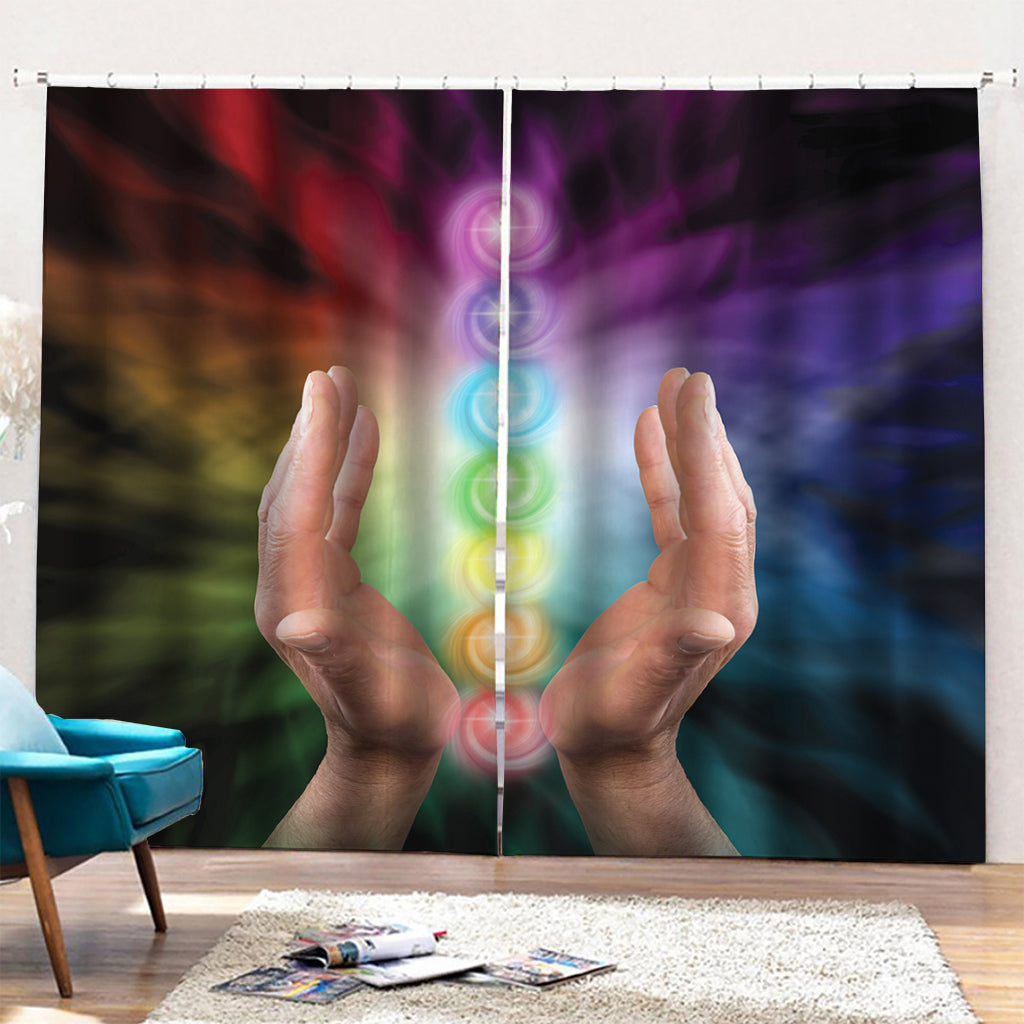 Seven Chakras Energy Print Pencil Pleat Curtains