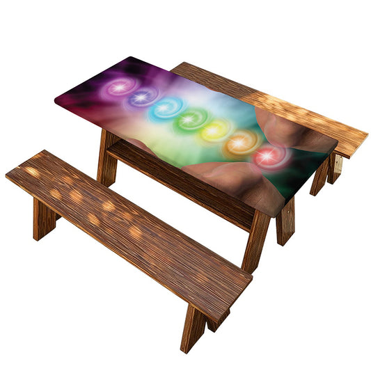 Seven Chakras Energy Print Picnic Table Cover