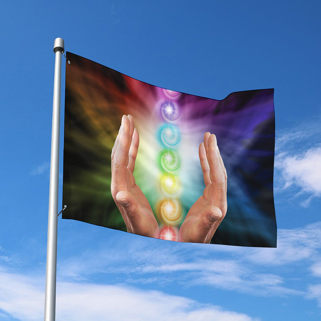 Seven Chakras Energy Print Polyester Flag