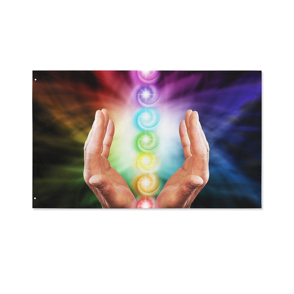 Seven Chakras Energy Print Polyester Flag