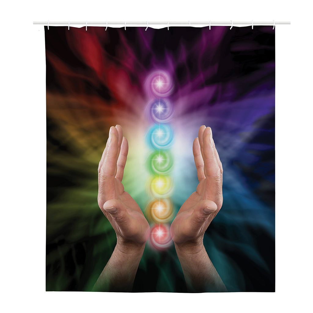 Seven Chakras Energy Print Polyester Shower Curtain