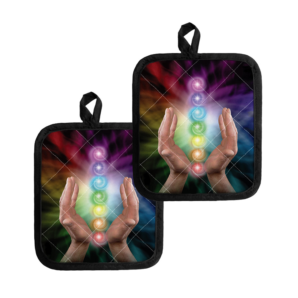 Seven Chakras Energy Print Pot Holders