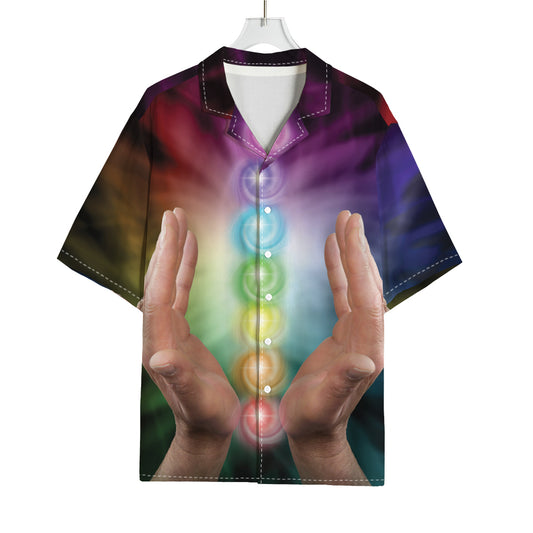 Seven Chakras Energy Print Rayon Hawaiian Shirt