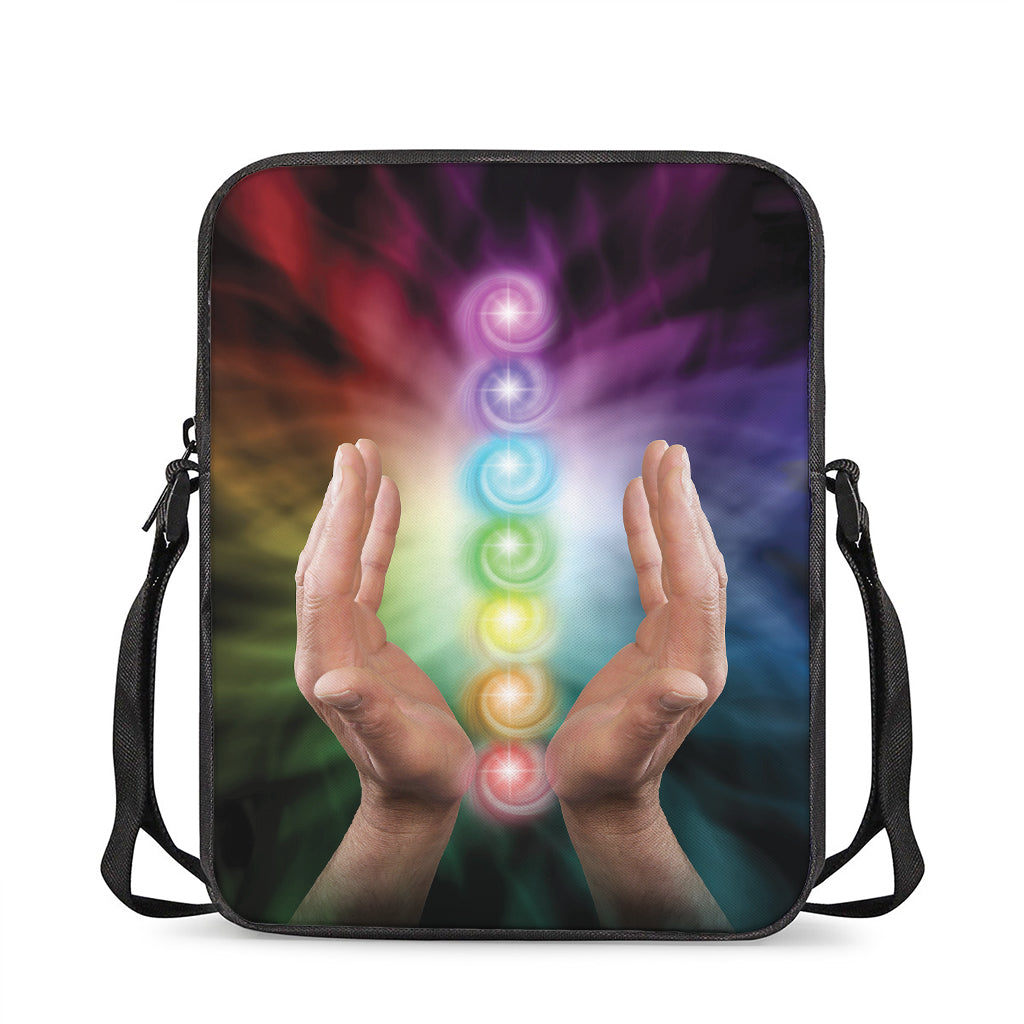 Seven Chakras Energy Print Rectangular Crossbody Bag