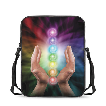 Seven Chakras Energy Print Rectangular Crossbody Bag