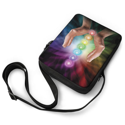 Seven Chakras Energy Print Rectangular Crossbody Bag