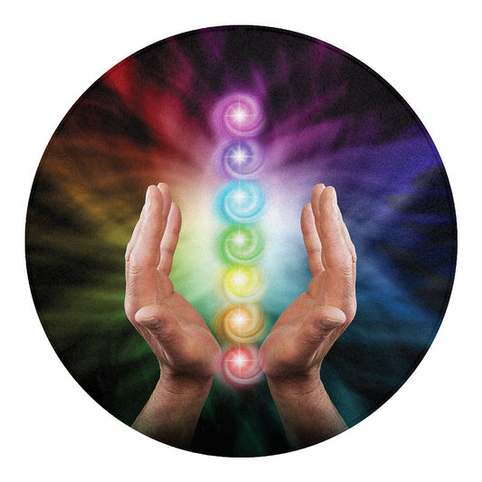 Seven Chakras Energy Print Round Blanket