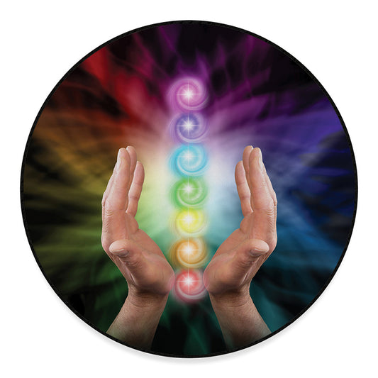 Seven Chakras Energy Print Round Floor Mat