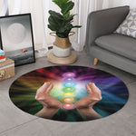 Seven Chakras Energy Print Round Rug