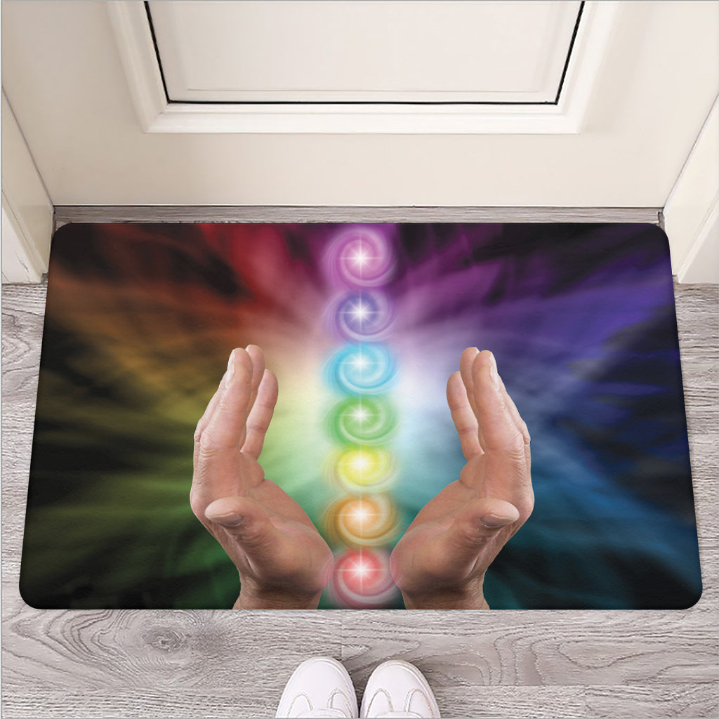 Seven Chakras Energy Print Rubber Doormat