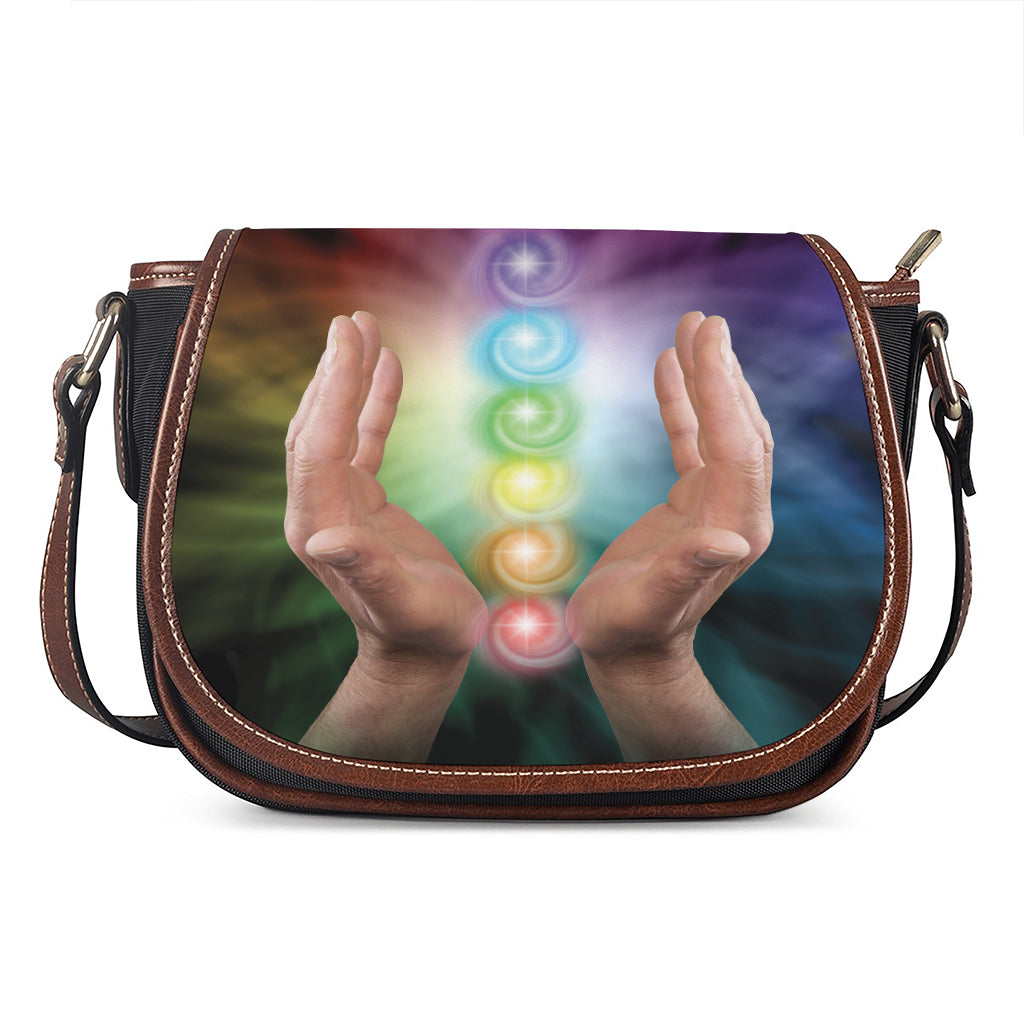 Seven Chakras Energy Print Saddle Bag