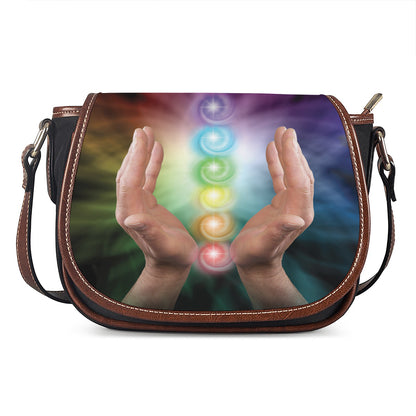 Seven Chakras Energy Print Saddle Bag