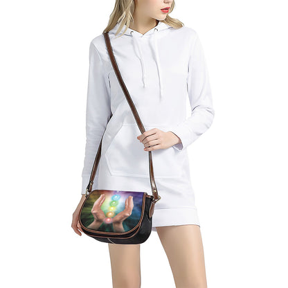 Seven Chakras Energy Print Saddle Bag