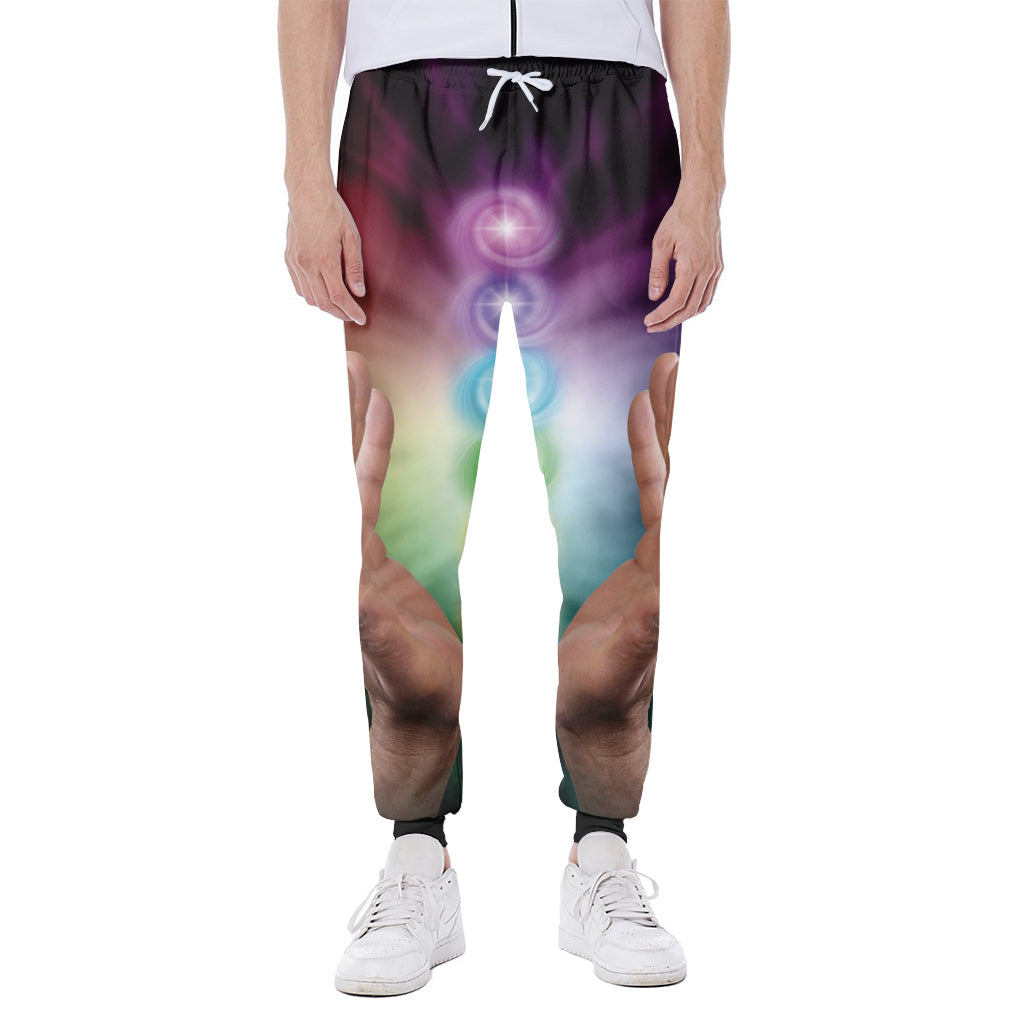 Seven Chakras Energy Print Scuba Joggers