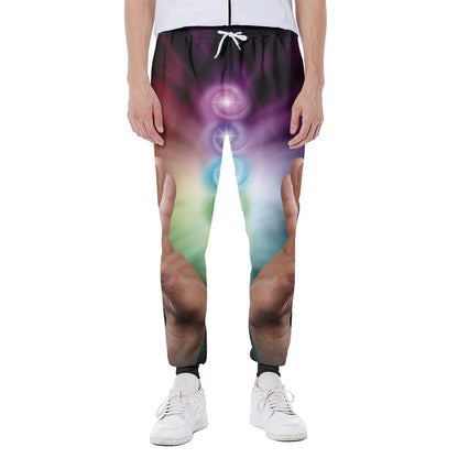 Seven Chakras Energy Print Scuba Joggers