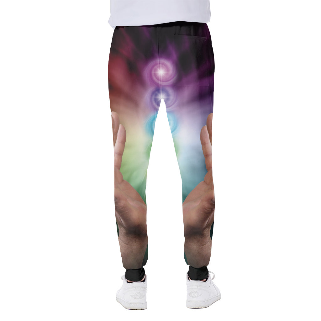 Seven Chakras Energy Print Scuba Joggers
