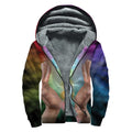 Seven Chakras Energy Print Sherpa Lined Zip Up Hoodie