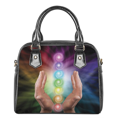 Seven Chakras Energy Print Shoulder Handbag