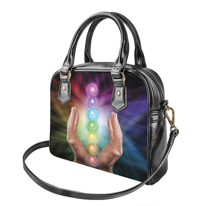 Seven Chakras Energy Print Shoulder Handbag