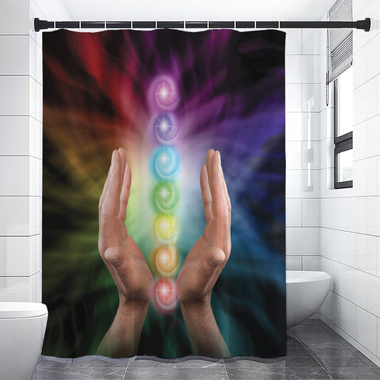 Seven Chakras Energy Print Shower Curtain