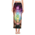Seven Chakras Energy Print Side Slit Maxi Skirt