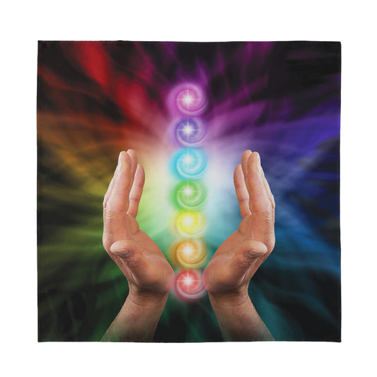 Seven Chakras Energy Print Silk Bandana