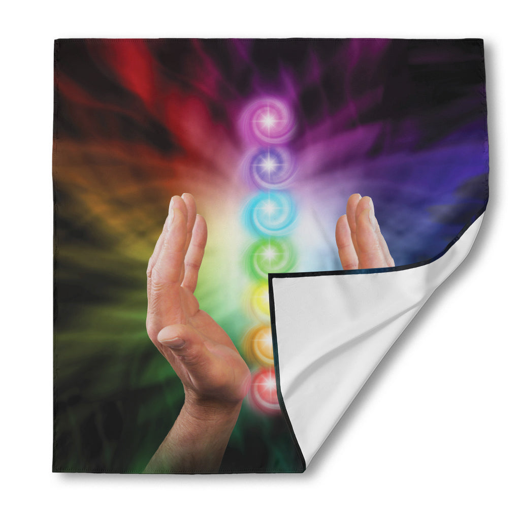 Seven Chakras Energy Print Silk Bandana