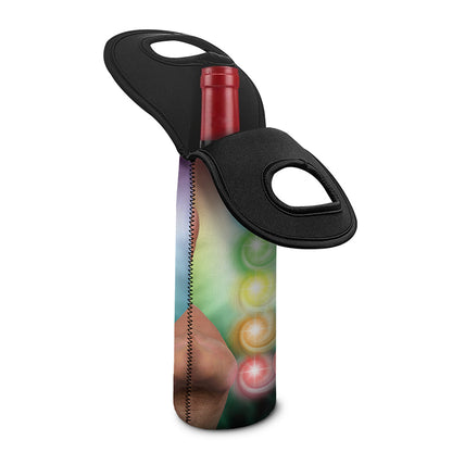 Seven Chakras Energy Print Single Neoprene Wine Tote