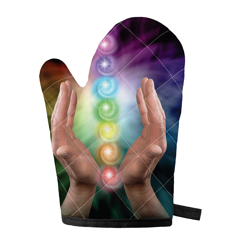 Seven Chakras Energy Print Single Oven Mitt