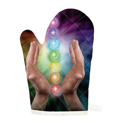 Seven Chakras Energy Print Single Oven Mitt