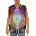 Seven Chakras Energy Print Sleeveless Baseball Jersey