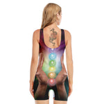 Seven Chakras Energy Print Sleeveless One Piece Swimsuit