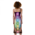 Seven Chakras Energy Print Slim Fit Midi Cami Dress