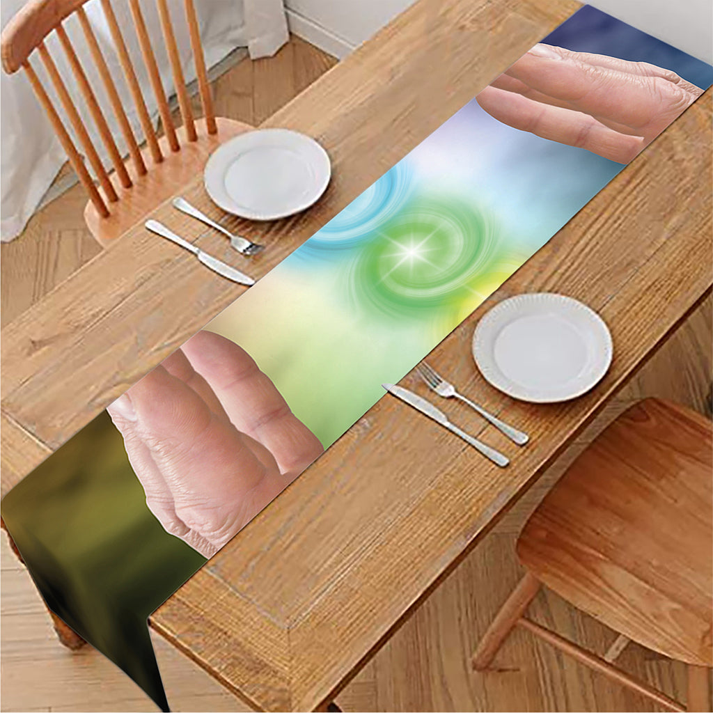 Seven Chakras Energy Print Table Runner