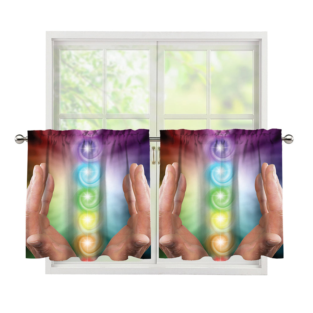 Seven Chakras Energy Print Tier Curtains