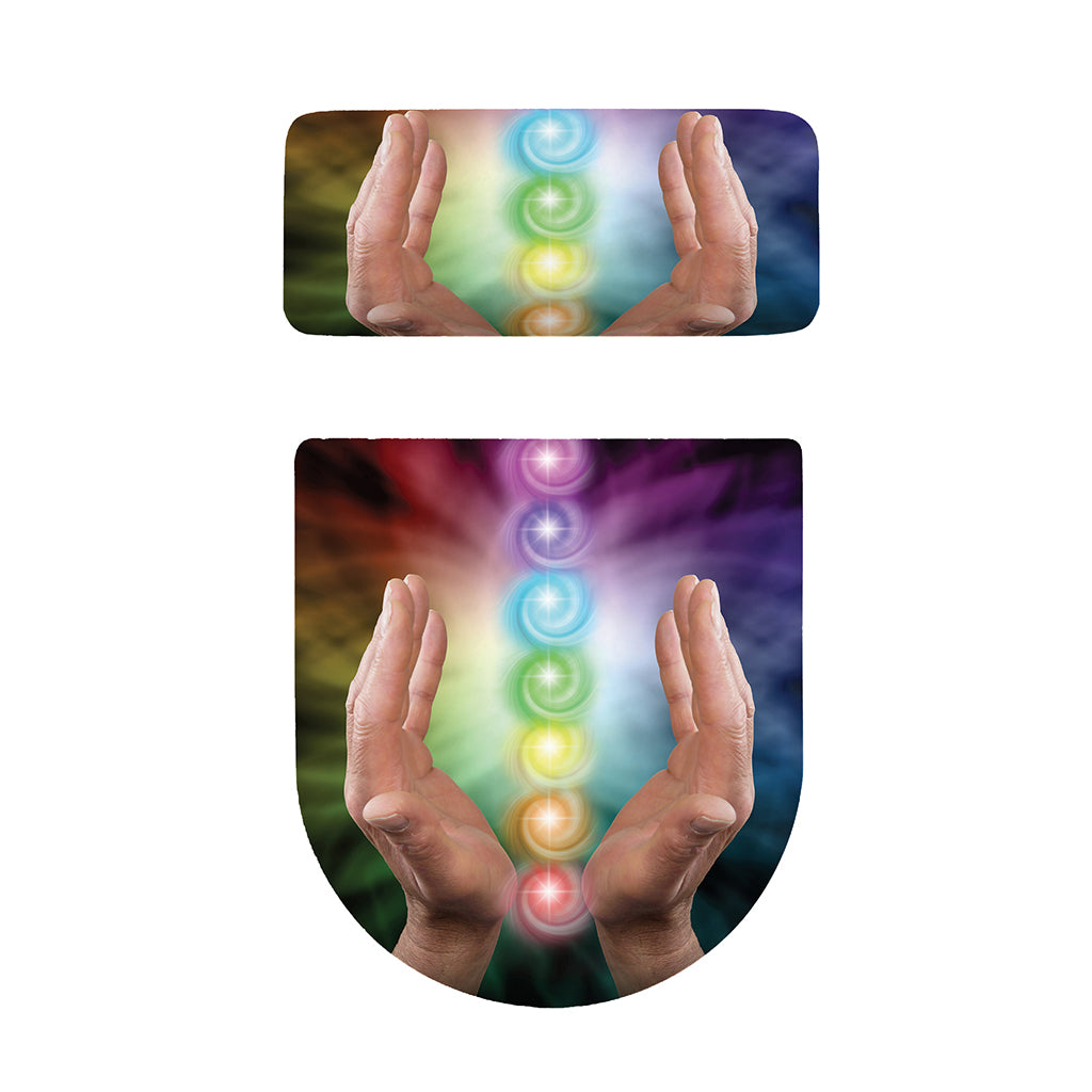 Seven Chakras Energy Print Toilet Lid And Tank Cover Set