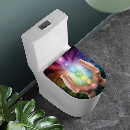 Seven Chakras Energy Print Toilet Lid Cover