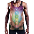 Seven Chakras Energy Print Men's Workout Tank Top