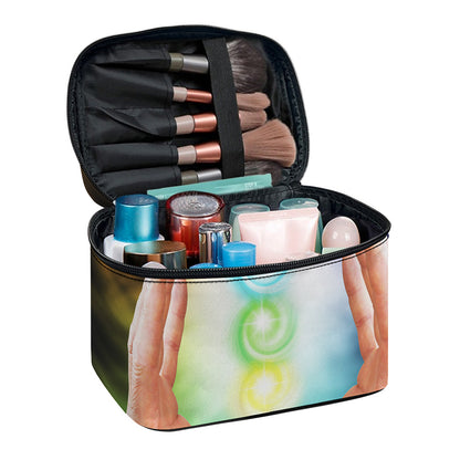 Seven Chakras Energy Print Travel Makeup Bag