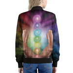 Seven Chakras Energy Print Women's Bomber Jacket