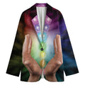 Seven Chakras Energy Print Women's Cotton Blazer