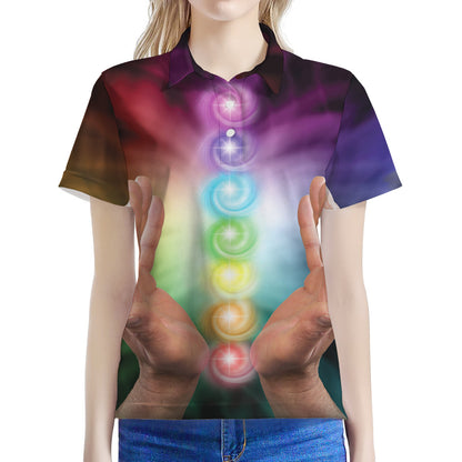Seven Chakras Energy Print Women's Polo Shirt