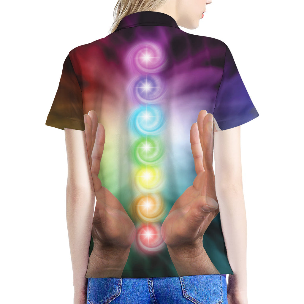 Seven Chakras Energy Print Women's Polo Shirt